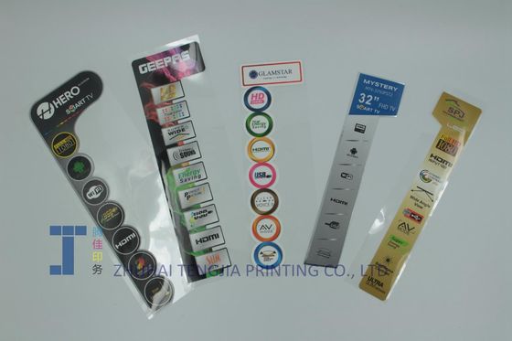 50μ-150μ CMYK Τυπωμένες διαφανείς ετικέτες ορατές ετικέτες